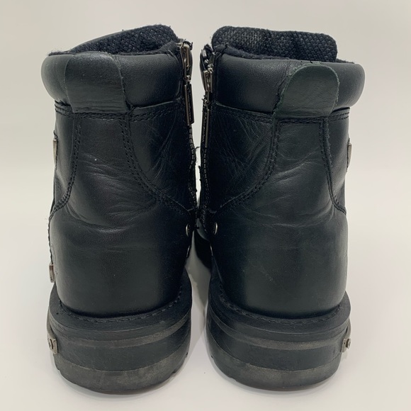 Milwaukee black chunky moto leather boots - Picture 3 of 8
